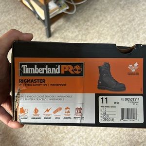Timberland Pro Rigmaster size 11 men’s. 18” saftey toe water proof.